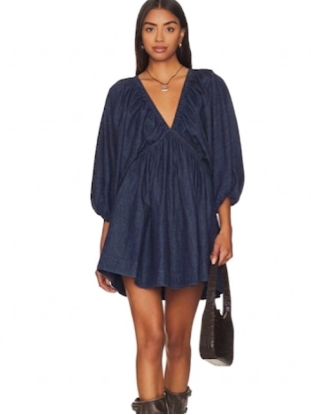 Free People Portia Denim Mini Dress